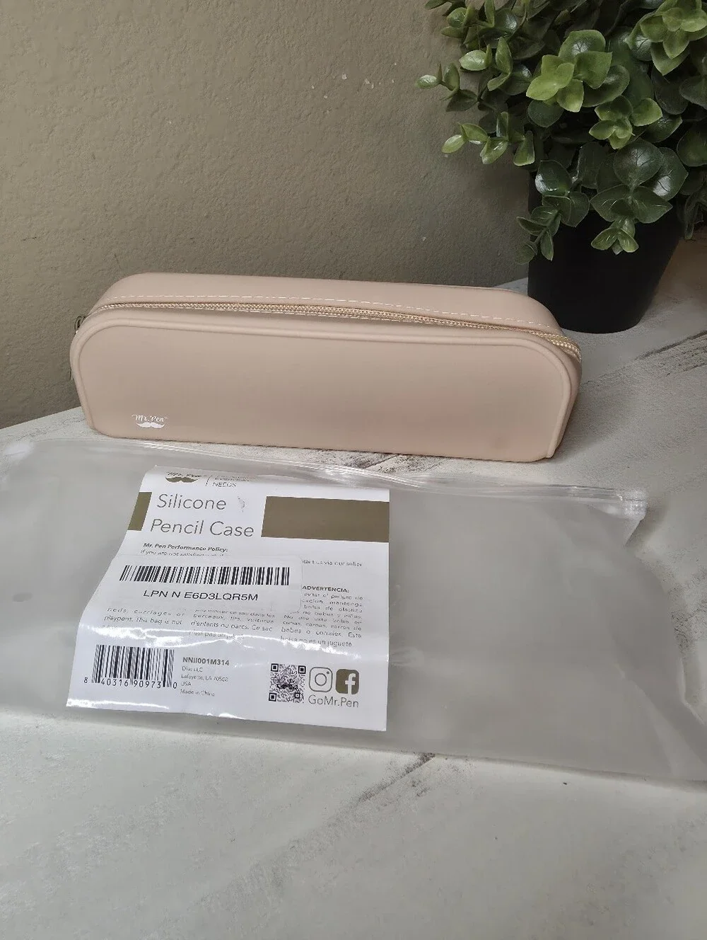Apricot Silicone Pencil Case - Soft Zip Travel Pouch